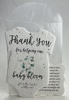 seed paper onesie shapes with planting guide